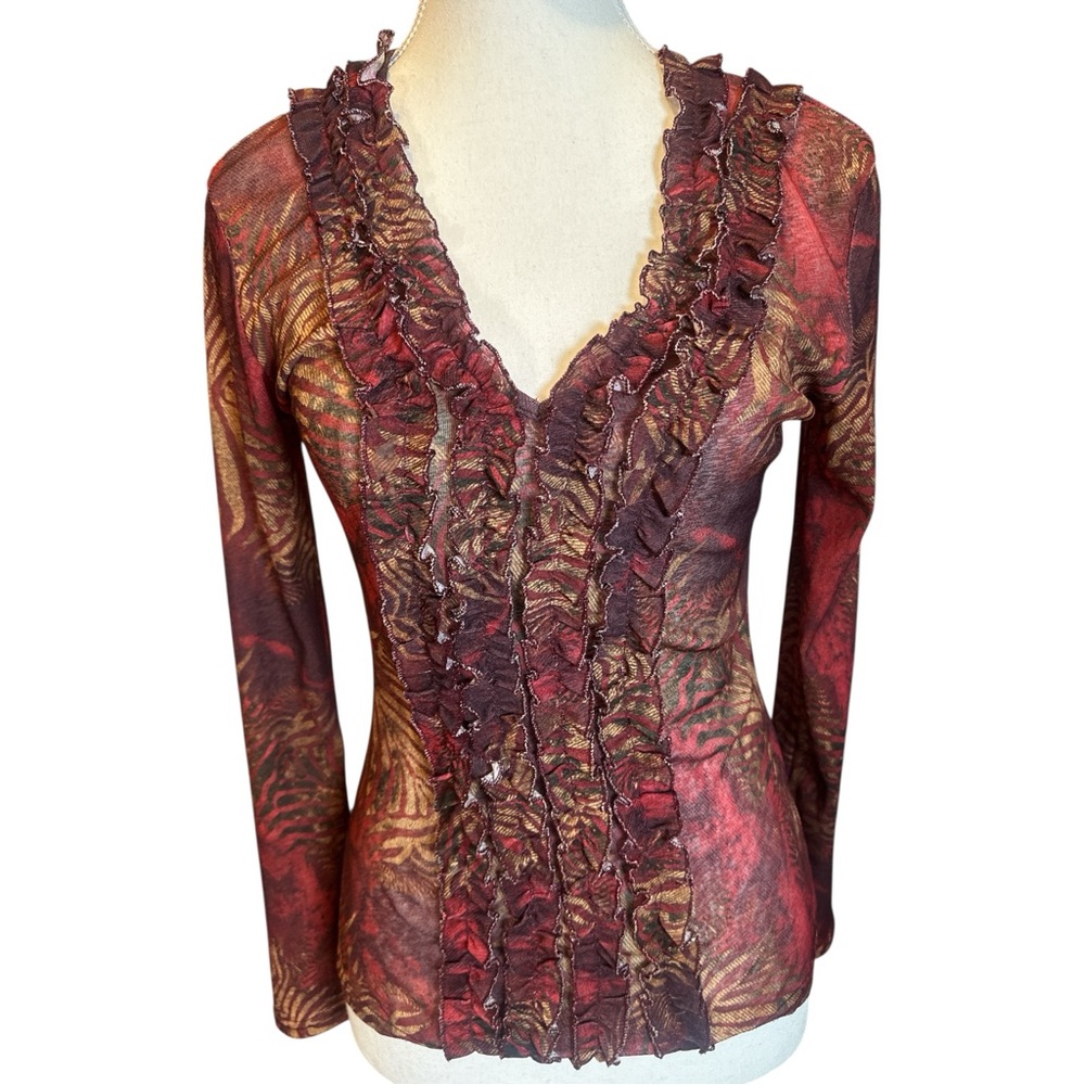 Made In France Women's Floral Ruffle Blouse - Picture 4 of 10